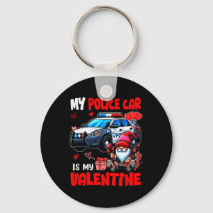 My Police Car Is My Valentine Driver Team Gnome Cu Keychain