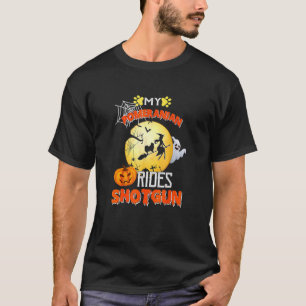 My Pomeranian Rides Shotgun Halloween Dog T-Shirt