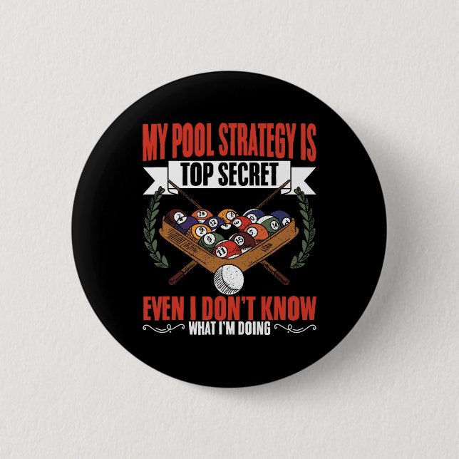 My Pool Strategy Snooker Game Pool Players Billiar 2 Inch Round Button (Front)
