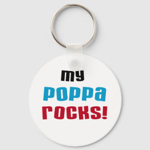 My Poppa Rocks Tshirts and Gifts Keychain