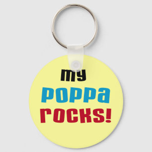 My Poppa Rocks Tshirts and Gifts Keychain