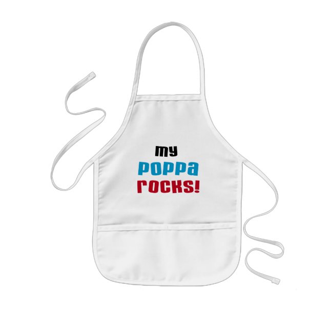 My Poppa Rocks Tshirts and Gifts Kids Apron (Front)