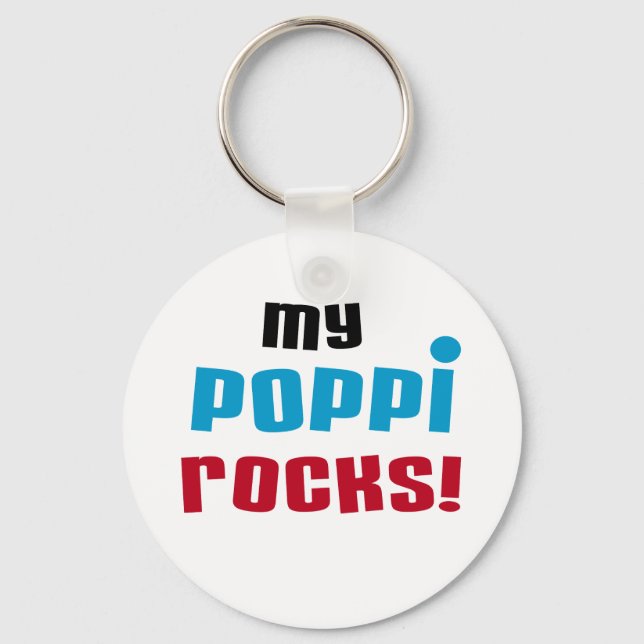 My Poppi Rocks T-shirts and Gifts Keychain (Front)