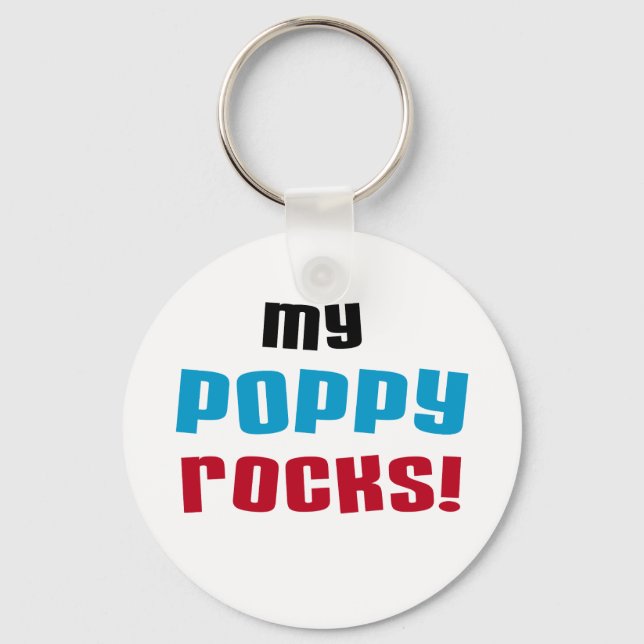 My Poppy Rocks T-shirts and Gifts Keychain (Front)
