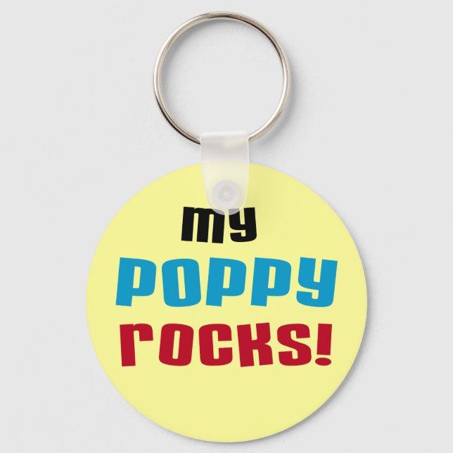 My Poppy Rocks T-shirts and Gifts Keychain (Front)