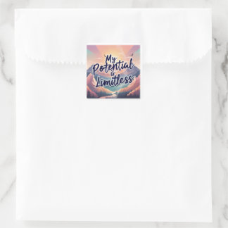My Potential Is Limitless Positive Affirmation  Square Sticker