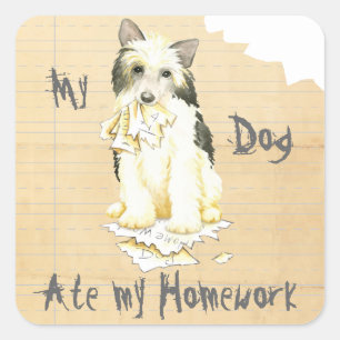 My Powderpuff Ate My Homework Square Sticker