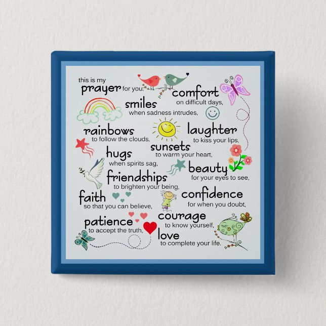 My Prayer For You Blessings 2 Inch Square Button (Front)