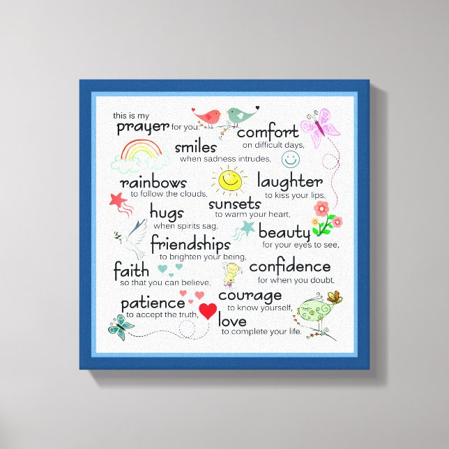 My Prayer For You Blessings Canvas Print (Front)