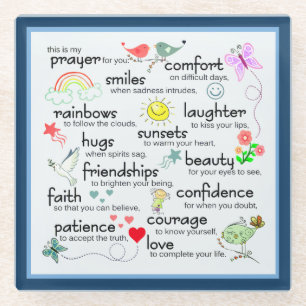 My Prayer For You Blessings Glass Coaster