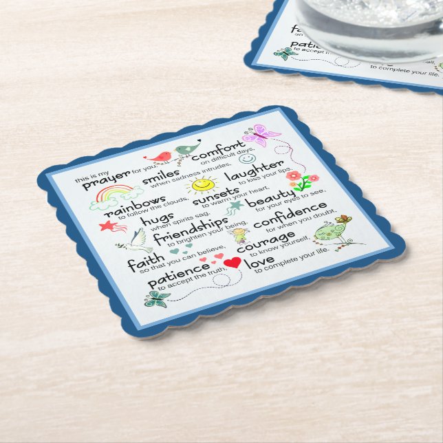 My Prayer For You Blessings Paper Coaster (Angled)