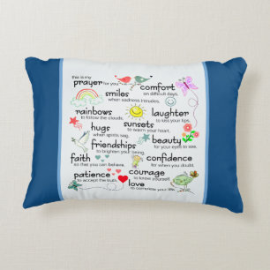 My Prayer For You   Classic Blue Accent Pillow