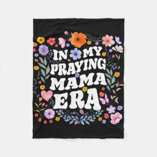 My Praying Mama Era Christian Jesus Mommy Mom Moth Fleece Blanket