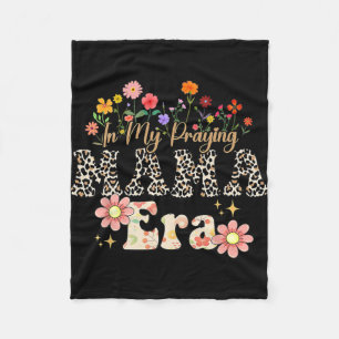 My Praying Mama Era Religious Mom Christian Mother Fleece Blanket