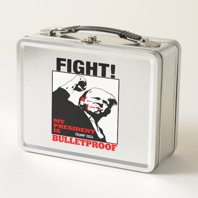 My President is bulletproof Trump Metal Lunch Box (Front)