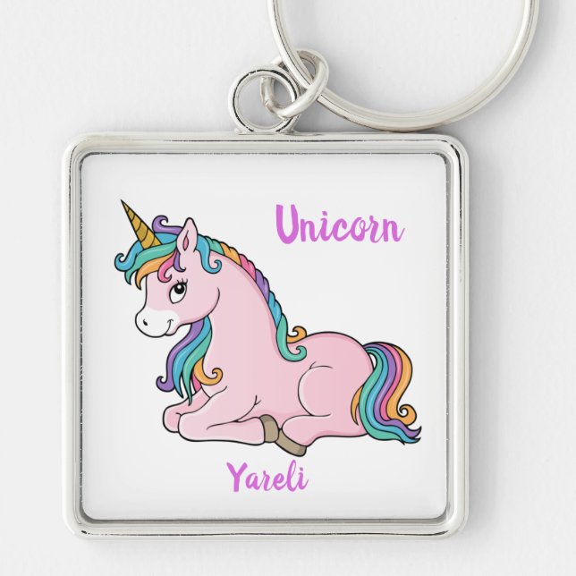 My Pretty Little Unicorn Name Keychain | Yareli (Front)