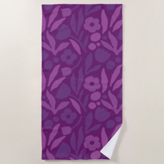 My Princess Loves Purple Happy Huge Flowers Beach Towel
