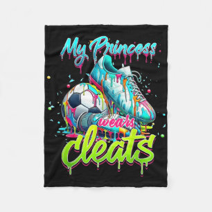 My Princess Wears Cleats Drippy Soccer Colourful A Fleece Blanket