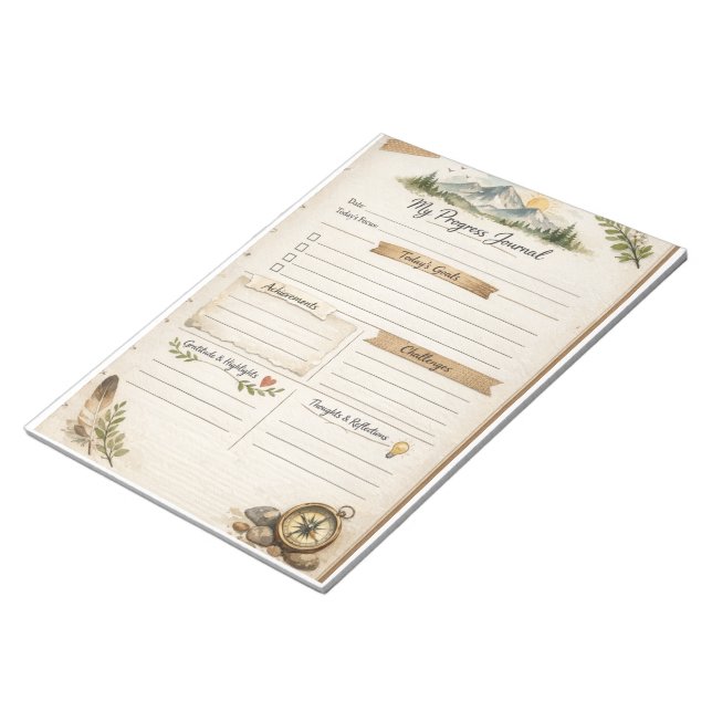 My Progress Journal Printable | Daily Reflection Notepad (Angled)