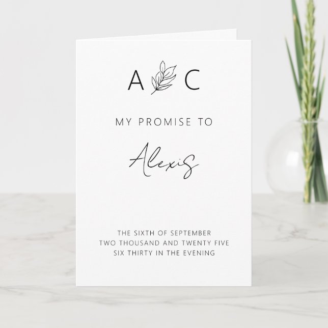 My Promise Her Vows Minimalist Elegant Modern Invitation (Front)