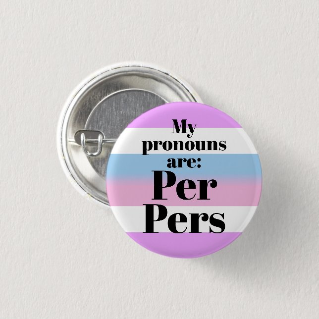 My pronouns are: Per Pers - bigender flag Button (Front & Back)