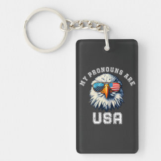 My Pronouns Are USA Keychain