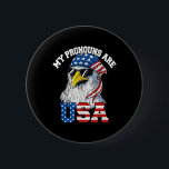 My Pronouns Are Usa Patriotic Eagle Funny 4th Of J 2 Inch Round Button<br><div class="desc">My Pronouns Are Usa Patriotic Eagle Funny 4th Of July 1</div>