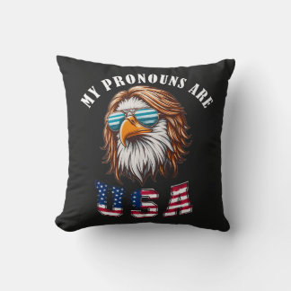 My Pronouns Are USA Throw Pillow