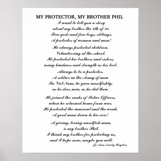 MY PROTECTOR MY BROTHER PHIL POSTER (Front)