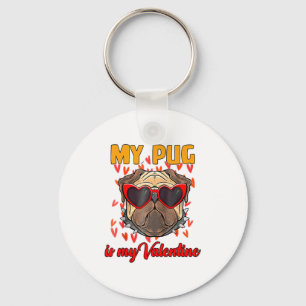 My Pug In My Valentine Cute Valentineu2019s Day Pe Keychain