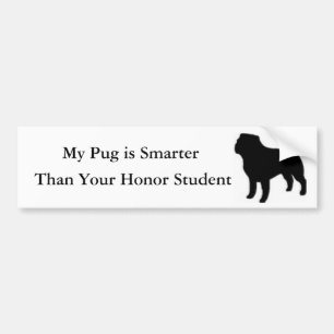 My Pug is Smarter Bumper Sticker