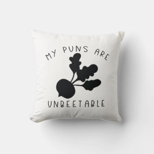 My Puns Are Unbeetable Throw Pillow