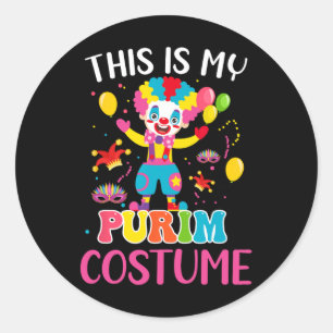 My Purim Costume Mardi Gras Clown Funny Parades Pa Classic Round Sticker