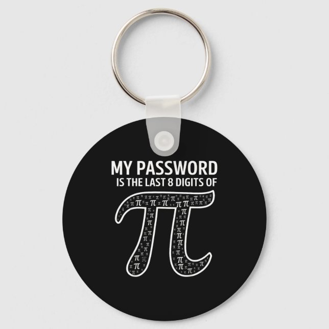My Pword Is The Last 8 Digits Of Pi Funny Math Tea Keychain (Front)
