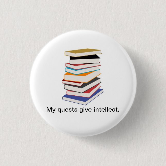 My Quests Give Intellect 1 Inch Round Button (Front)