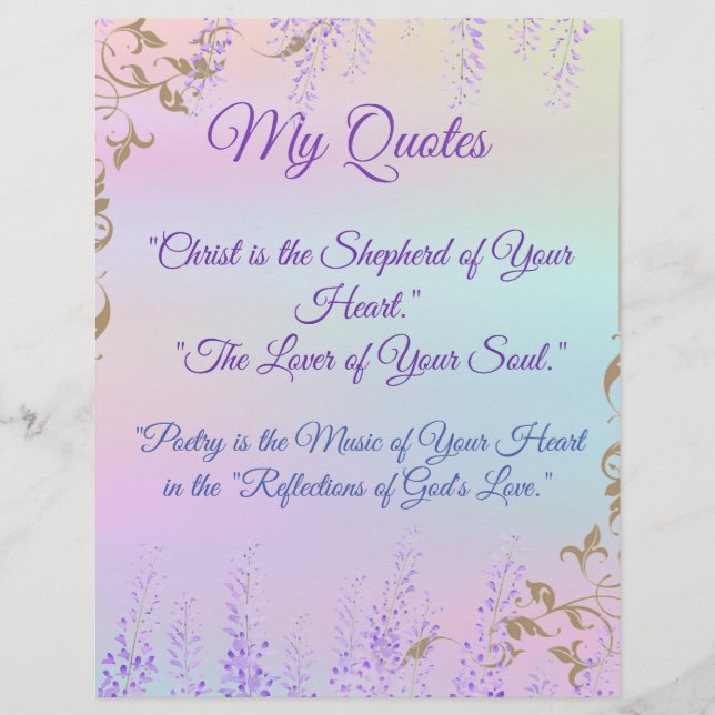 My Quotes Personalized Paper (Front)