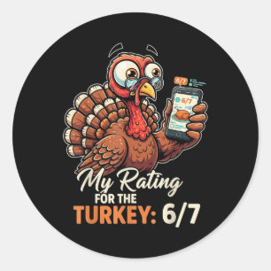 My Rating For The Turkey 6-7 Alpha Gen Meme 67 Tha Classic Round Sticker