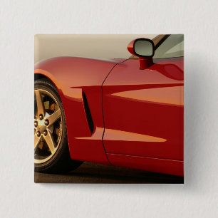 My Red Corvette 2 Inch Square Button