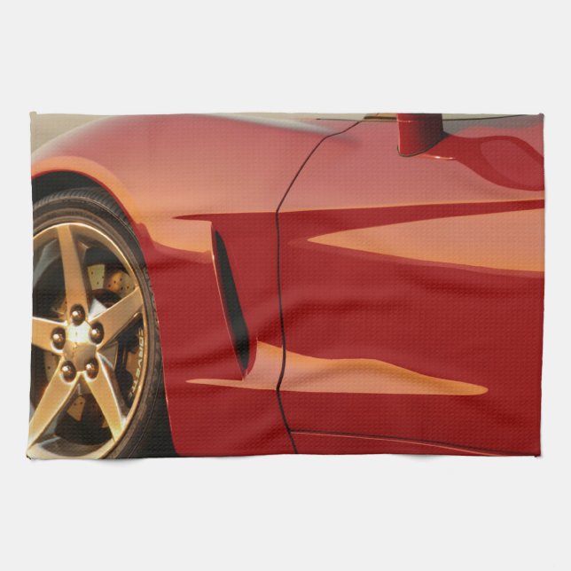 My Red Corvette Kitchen Towel (Horizontal)