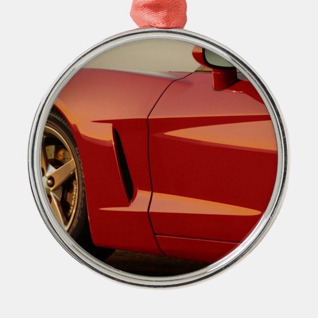 My Red Corvette Metal Ornament (Front)