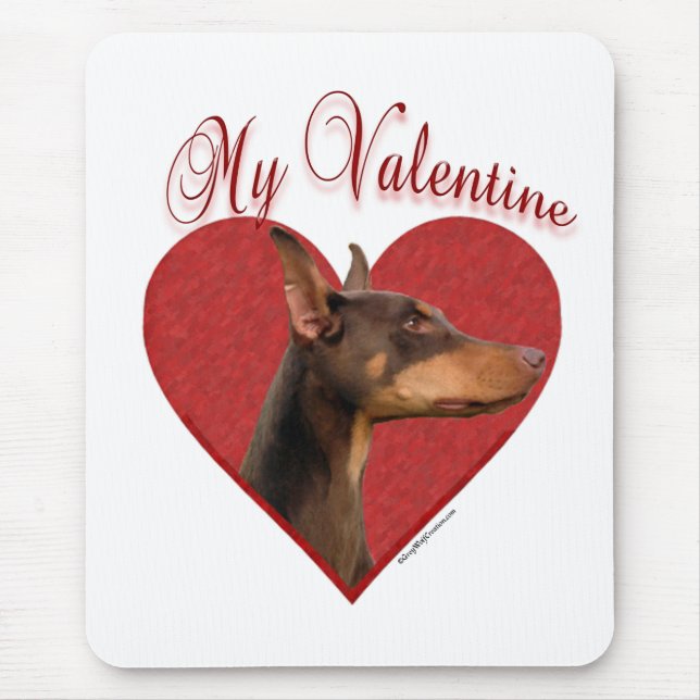 My Red Doberman Valentine Mouse Pad (Front)