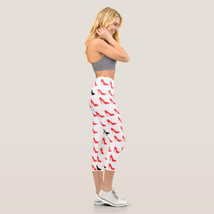 My red shoe capri leggings