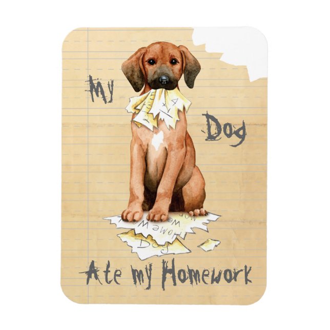 My Redbone Ate My Homework Magnet (Vertical)