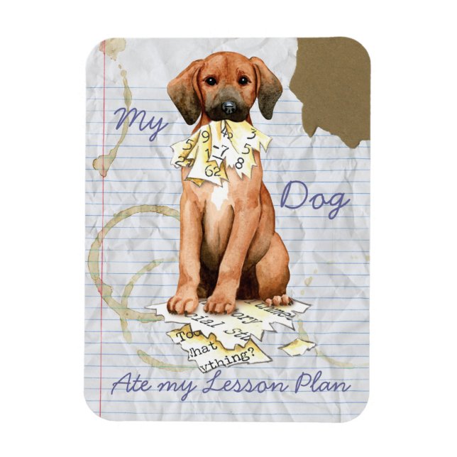 My Redbone Ate My Lesson Plan Magnet (Vertical)