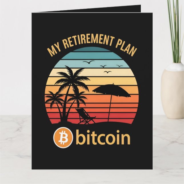 My Retirement Plan Bitcoin Beach Sunset Card (Front)