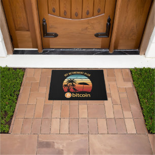 My Retirement Plan Bitcoin Beach Sunset Doormat