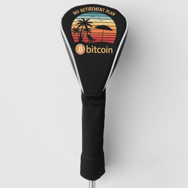 My Retirement Plan Bitcoin Beach Sunset Golf Head Cover (Front)