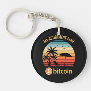 My Retirement Plan Bitcoin Beach Sunset Keychain