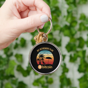 My Retirement Plan Bitcoin Beach Sunset Keychain