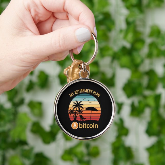 My Retirement Plan Bitcoin Beach Sunset Keychain (Hand)